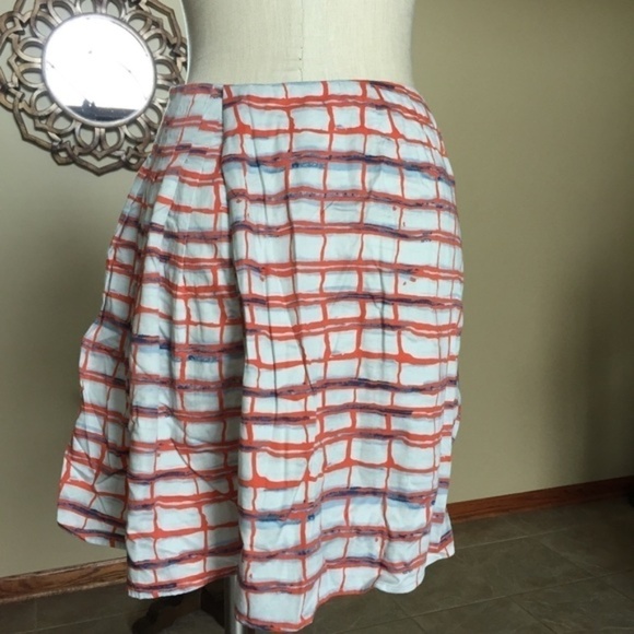 Anthropologie Maeve Pleated Check Skirt 0 - Picture 4 of 7